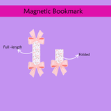 Bow & Bloom - Hand made -Coquette Bow Magnetic Bookmark | Aesthetic Pink Stationery Accessory | Feminine Desk & Reading Gift