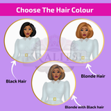 Kareese  Fashion Doll Sticker Sheet | Stylish Grey Dress Doll Stickers | Planner Stickers, Journaling Stickers, Cute Fashion Girl Art