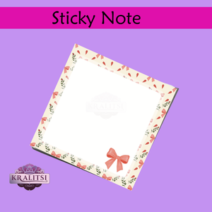 Bow & Bloom- Hand-made Coquette Bow Sticky Notes | Aesthetic Pink Desk Accessories | Feminine Stationery Gift