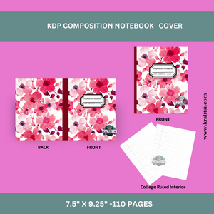 Pink and White Floral Composition Notebook CNB07
