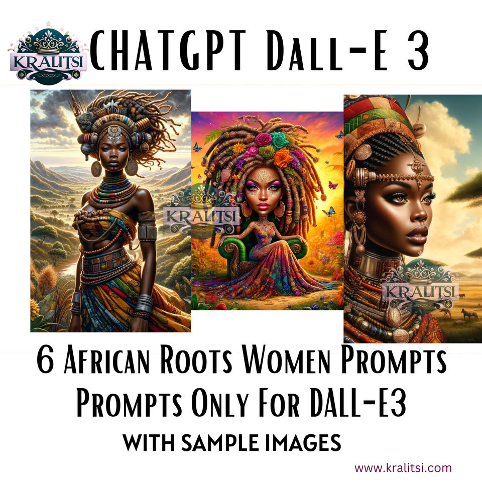 6 African Roots Women Prompts- Dall-E 3- Ways to Monetize
