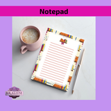 Bookish- Cute Cat Lined Notepad | Cozy Stationery Pad | Writing Paper | Cat Lover Gift | Office Desk Notepad | Cozy Book Theme