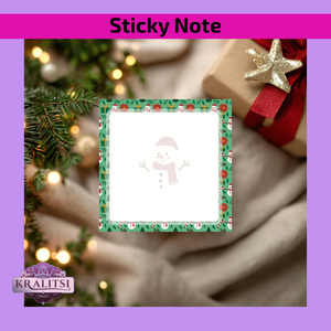 Snowman Christmas Sticky Notes | 40-Page Festive Memo Pad | Holiday Stationery Gift