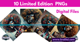 Afro Women Drip Paint and Gold Drip-Vibrant Afro Beauty PNG Files Bundle