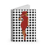 Lady In Red  Polka Dot Spiral Notebook - Ruled Line