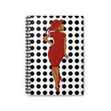 Lady In Red  Polka Dot Spiral Notebook - Ruled Line