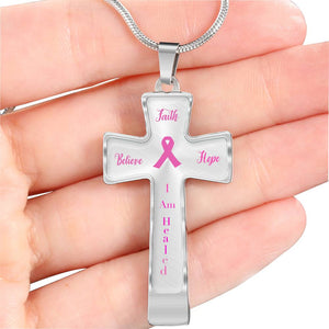 Breast Cancer Awareness Necklace-Faith-Believe-Hope