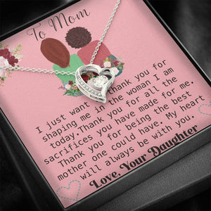 To Mom Thank You Heart Necklace