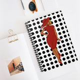 Lady In Red  Polka Dot Spiral Notebook - Ruled Line