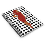 Lady In Red  Polka Dot Spiral Notebook - Ruled Line