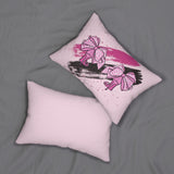 Pink Leopard Bow Heels Spun Polyester Lumbar Pillow